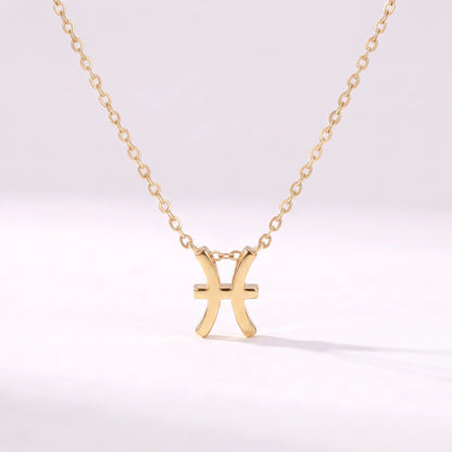 Collar símbolo del zodíaco Piscis dorado