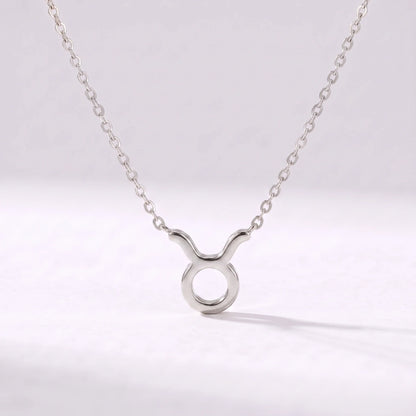 Collar símbolo del zodíaco Tauro plateado