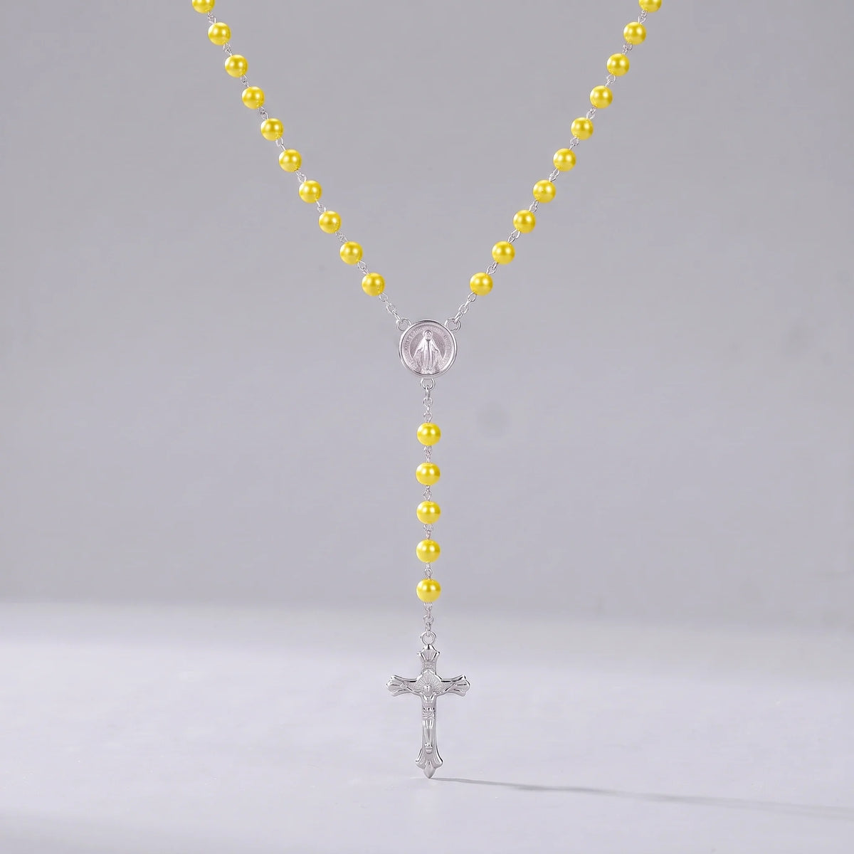 Collar rosario de perlas Amarillo