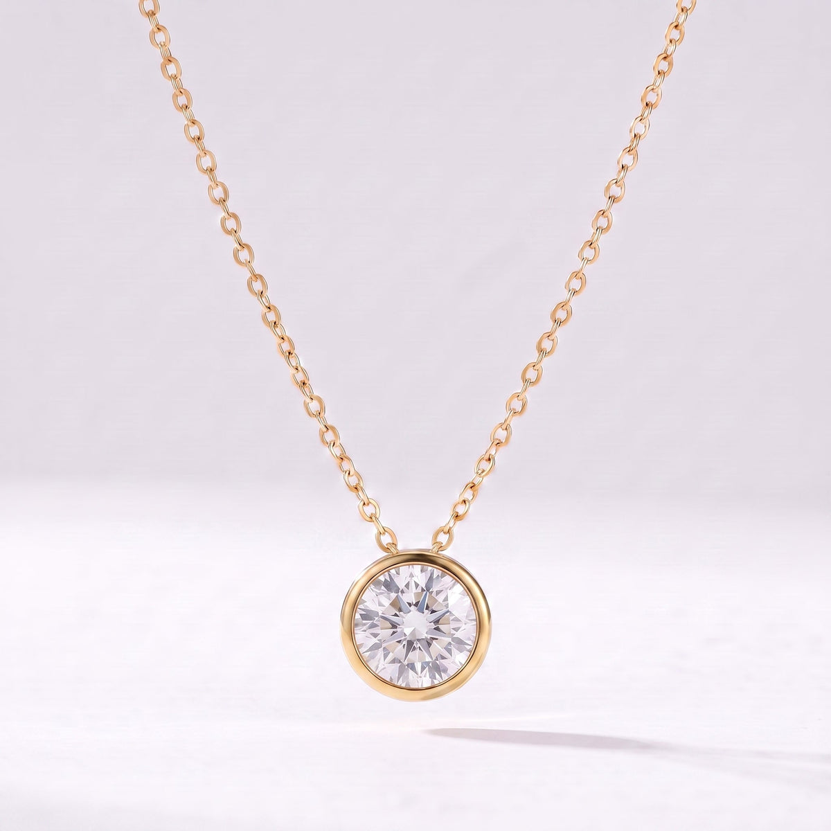 Collar piedra de nacimiento Abril — Diamante dorado