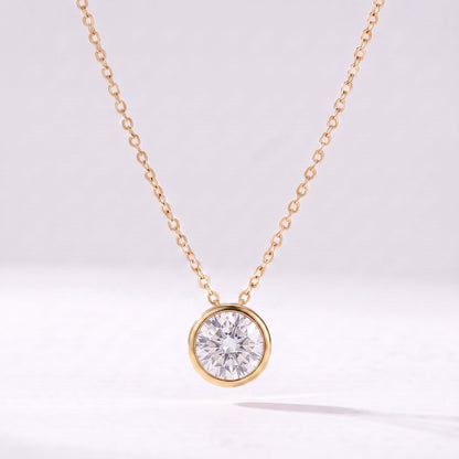 Collar piedra de nacimiento Abril — Diamante dorado