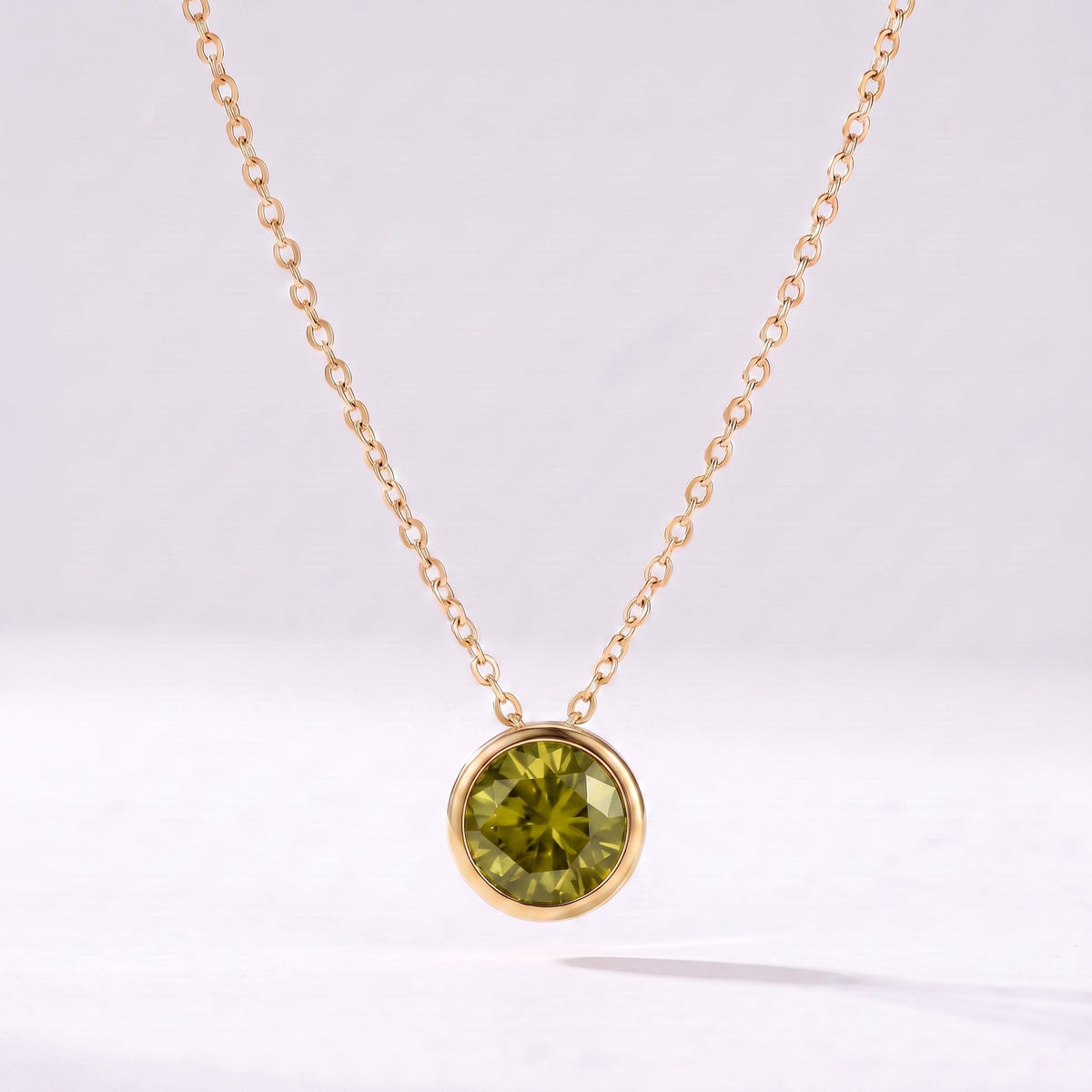Collar piedra de nacimiento Agosto — Peridoto dorado