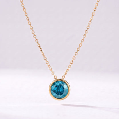 Collar piedra de nacimiento Diciembre — Topacio azul dorado