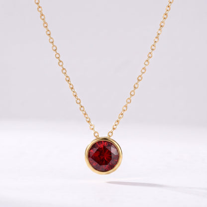 Collar piedra de nacimiento Enero — Granate dorado