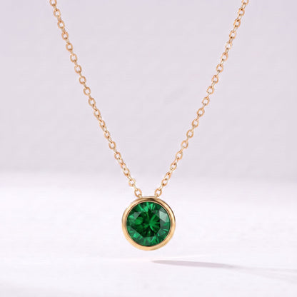 Collar piedra de nacimiento Mayo — Esmeralda dorado
