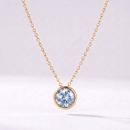 Collar piedra de nacimiento Marzo — Aguamarina dorado