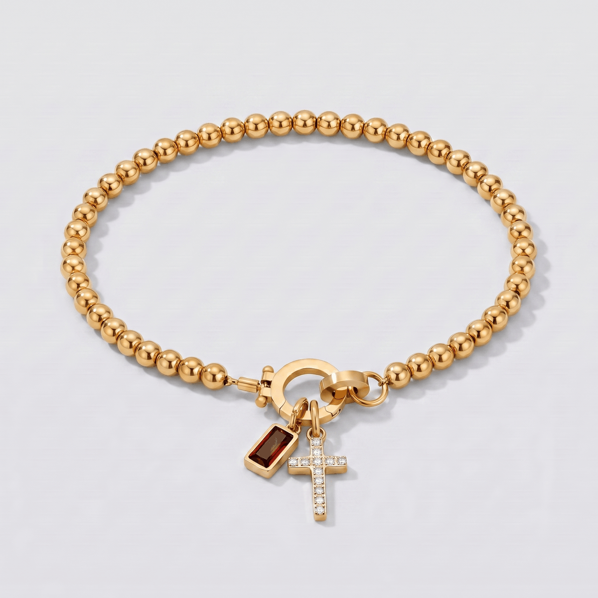 GIF con todas las piedras de nacimiento para la pulsera dorada.