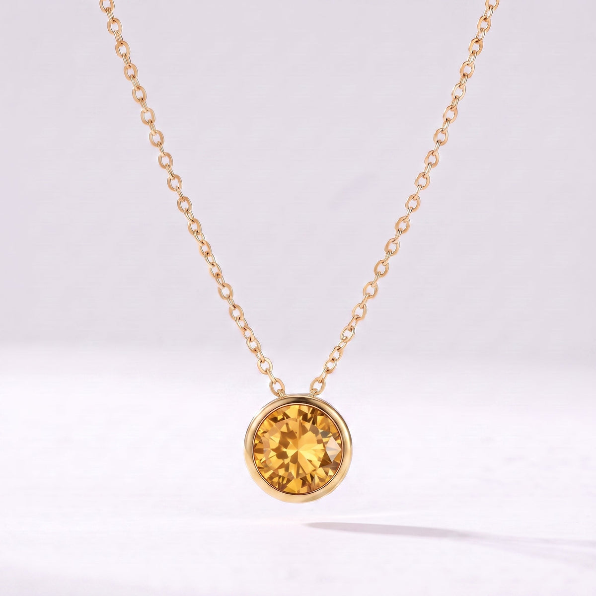 Collar piedra de nacimiento Noviembre — Citrino dorado