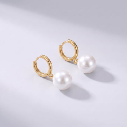 Pendientes aro con perla dorados