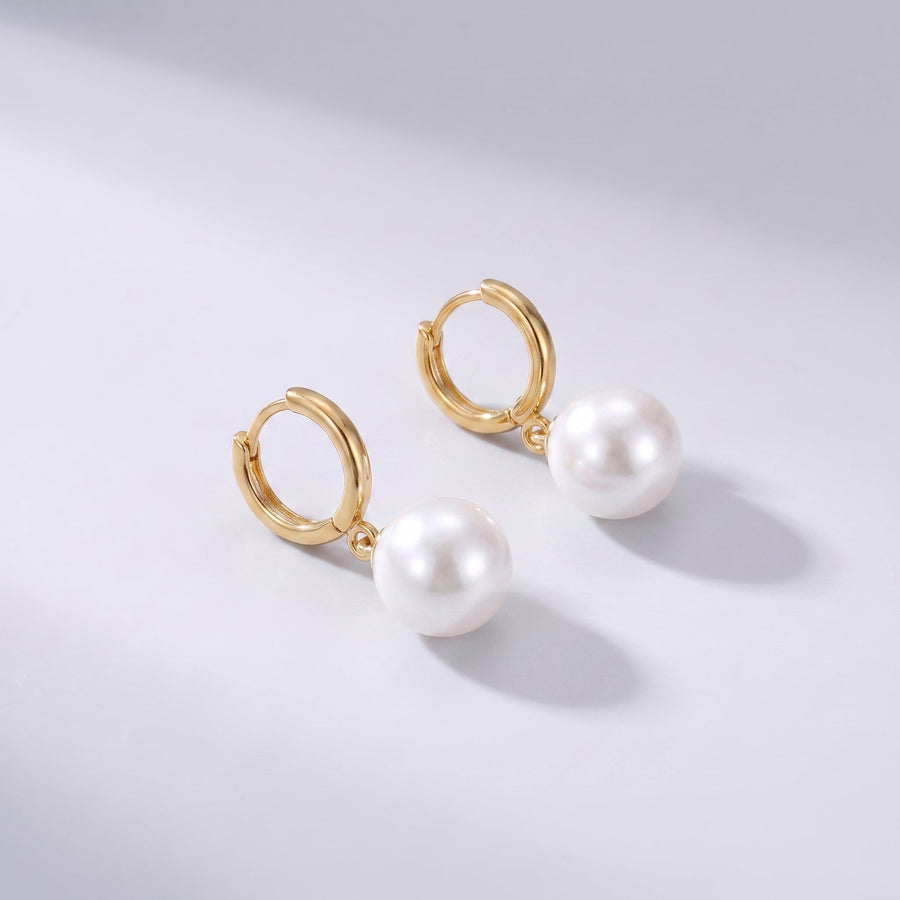 Pendientes aro con perla dorados