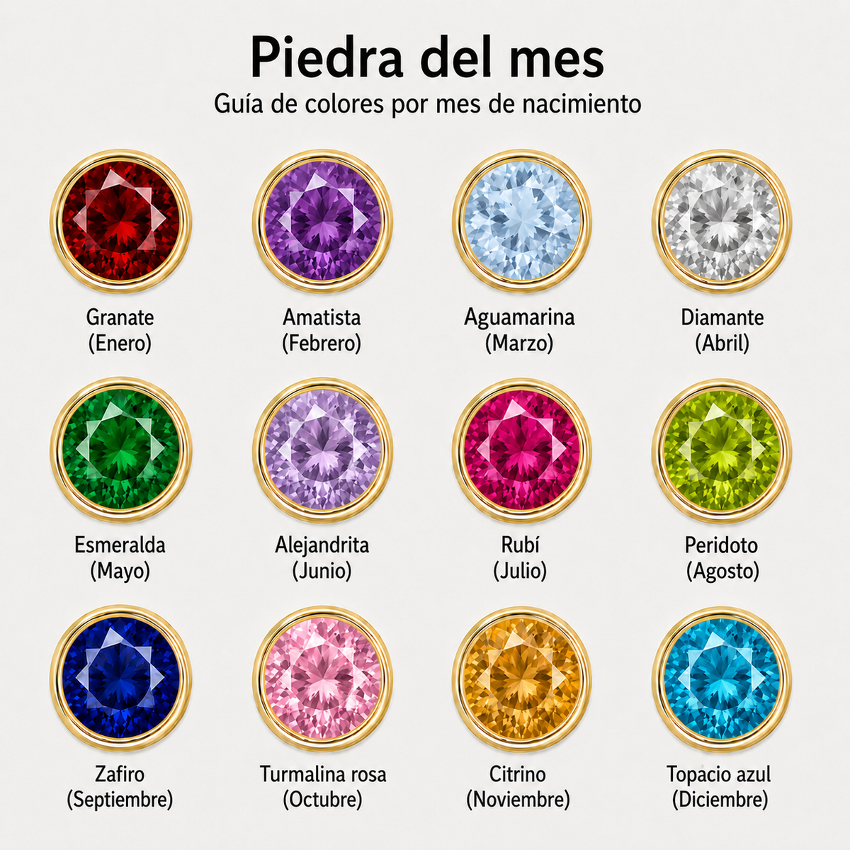 Guía de colores por mes de nacimiento