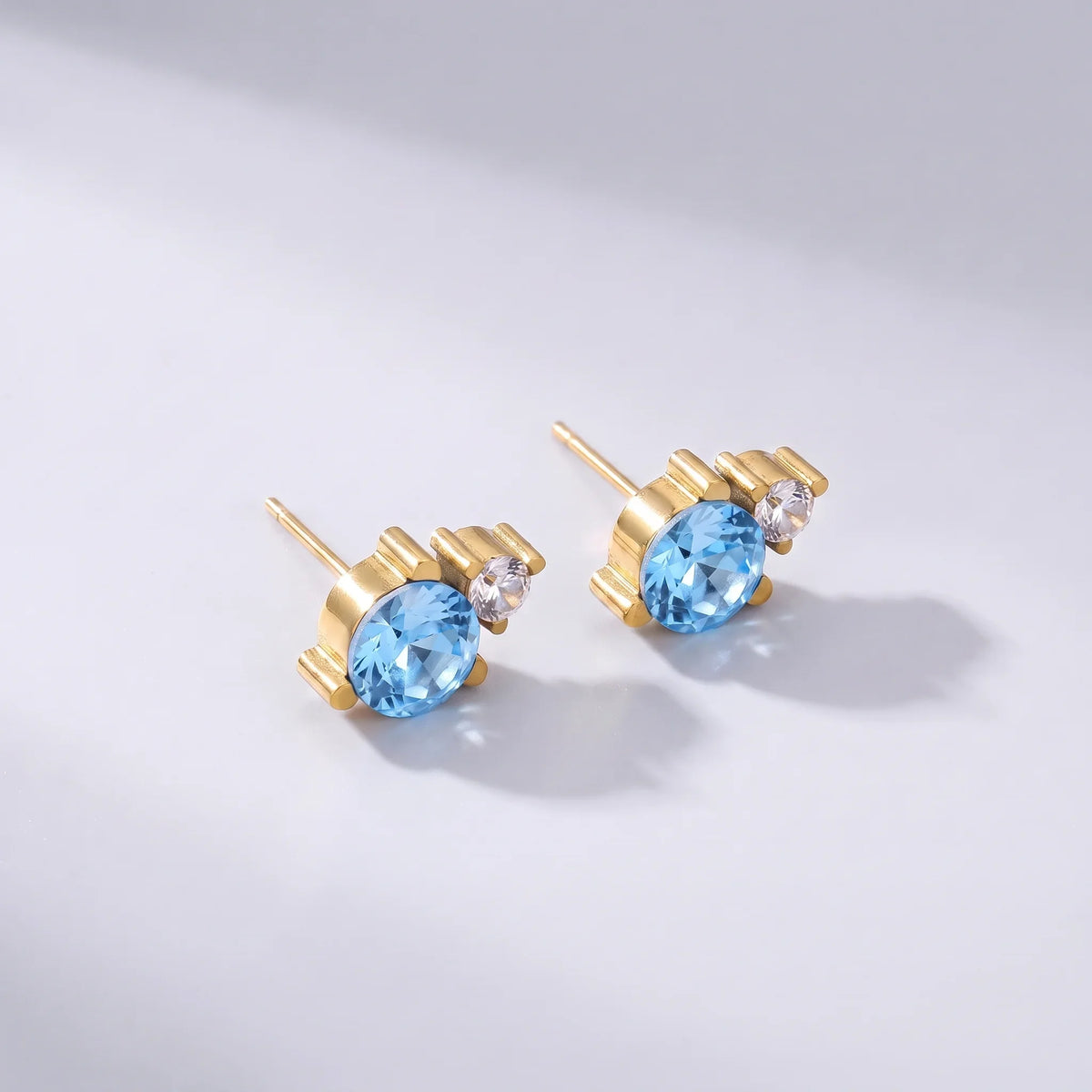 Pendientes piedra de nacimiento Marzo — Aguamarina