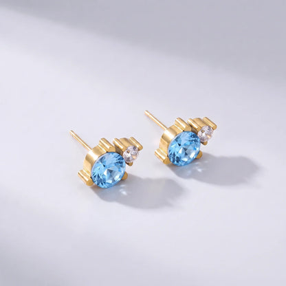Pendientes piedra de nacimiento Marzo — Aguamarina