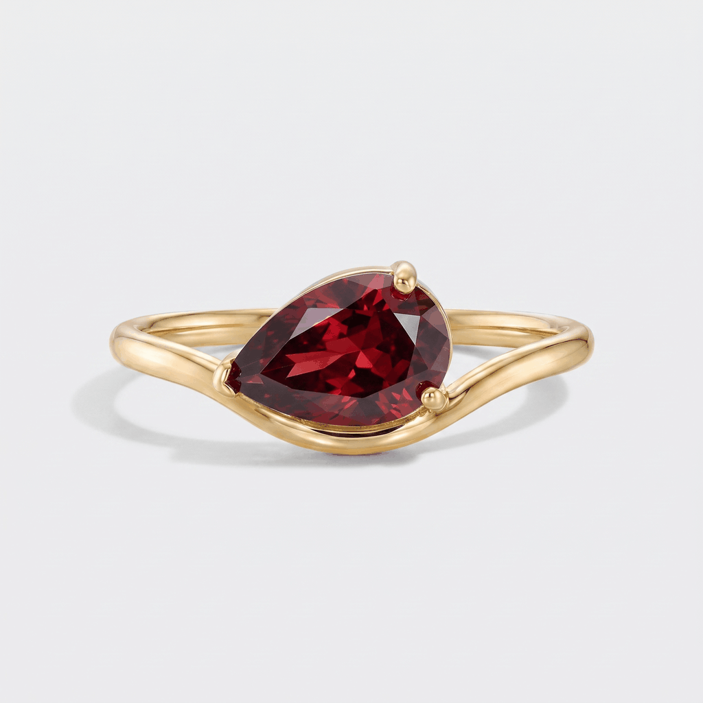 Anillo piedra de nacimiento corte pera — piedras por mes (GIF)