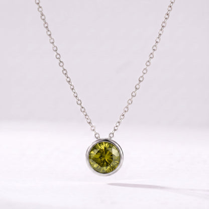 Collar piedra de nacimiento Agosto — Peridoto plateado