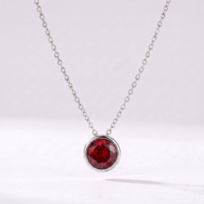 Collar piedra de nacimiento Enero — Granate plateado