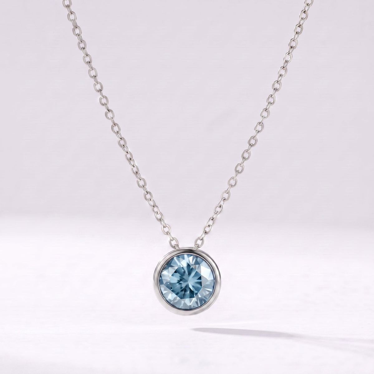Collar piedra de nacimiento Marzo — Aguamarina plateado