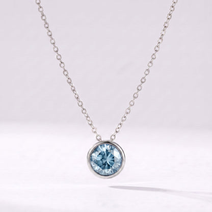 Collar piedra de nacimiento Marzo — Aguamarina plateado
