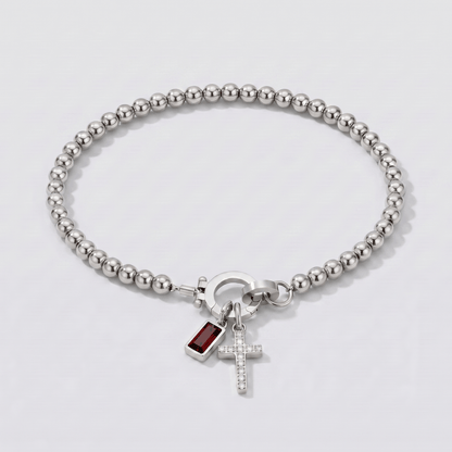GIF con todas las piedras de nacimiento para la pulsera plateada.