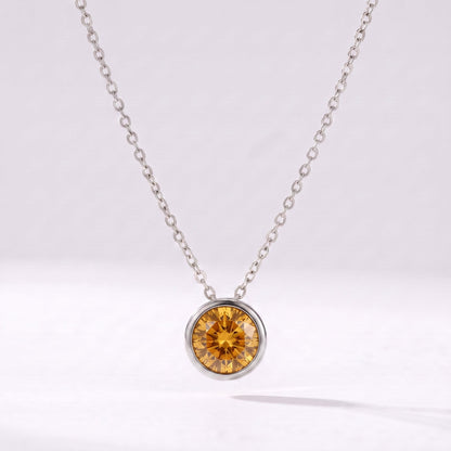 Collar piedra de nacimiento Noviembre — Citrino plateado