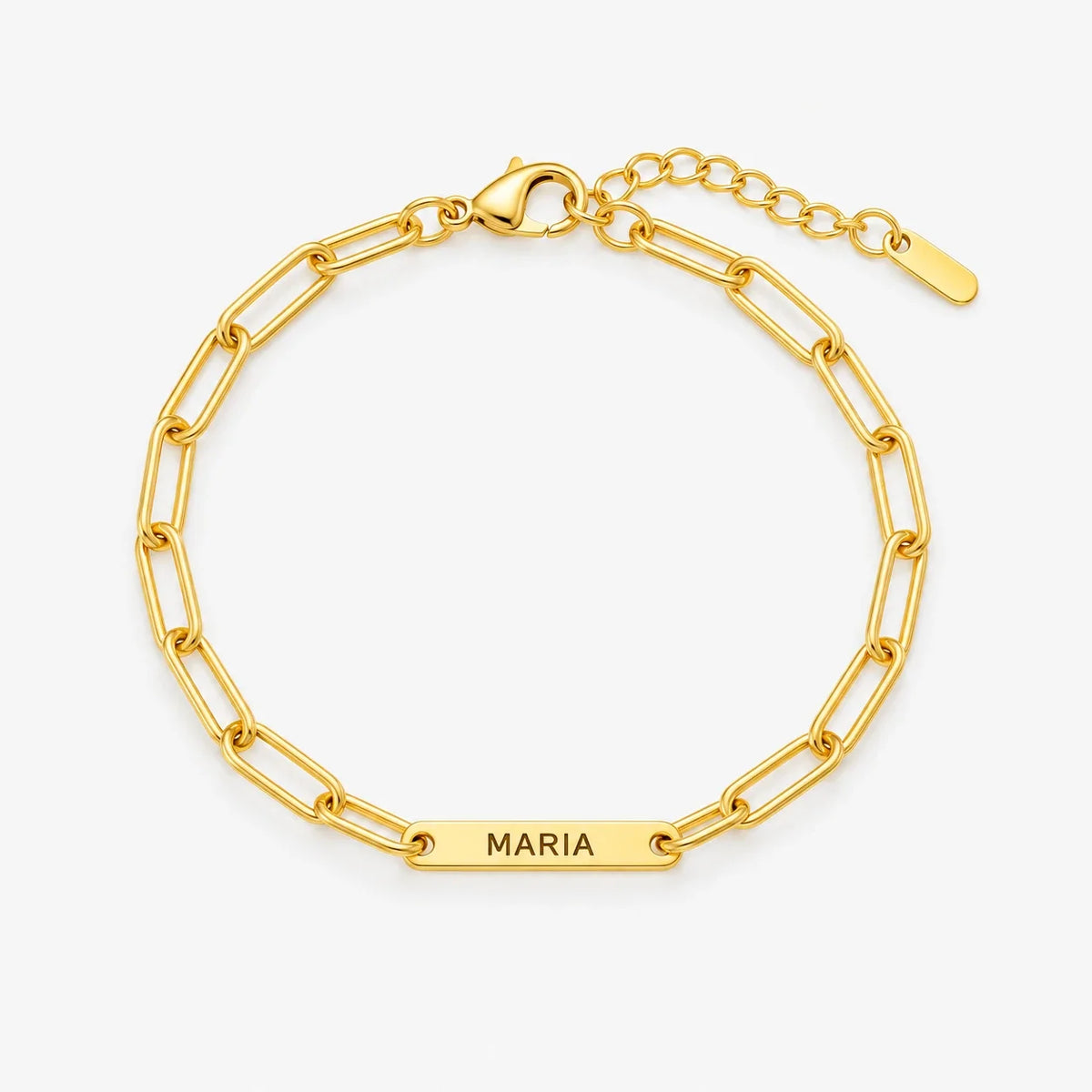 Pulsera de Eslabones dorada personalizada con un nombre