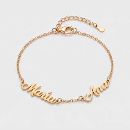 Pulsera con Nombres Personalizados dorada — María y Ana