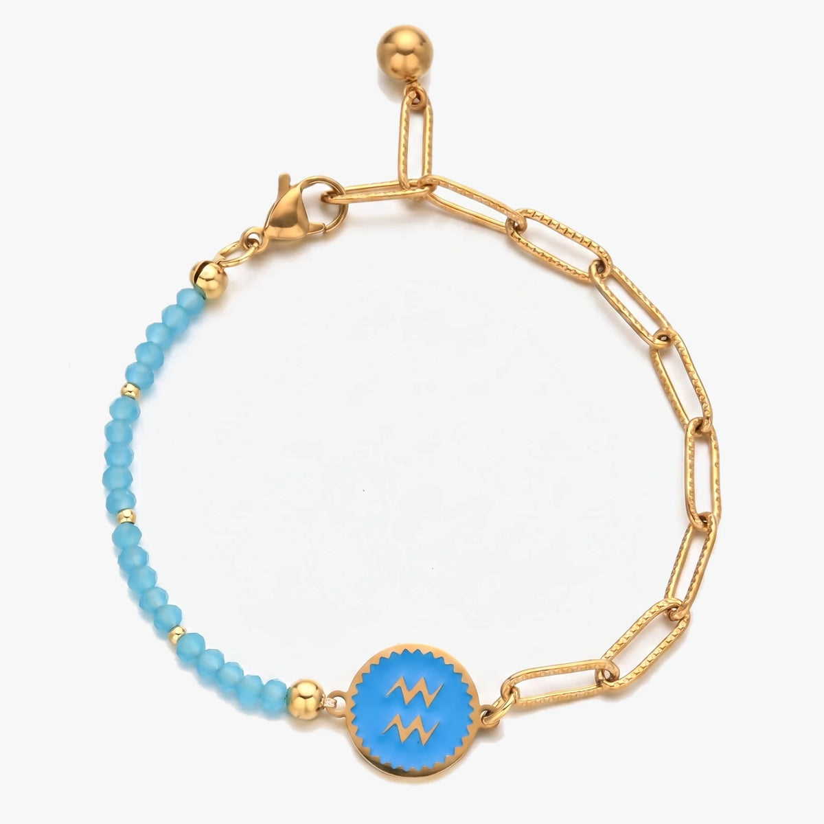 Pulsera del signo Acuario con piedras naturales de Ónix