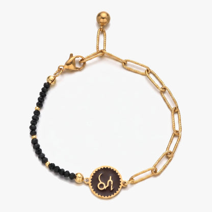 Pulsera del signo Capricornio con piedras naturales de Aguamarina