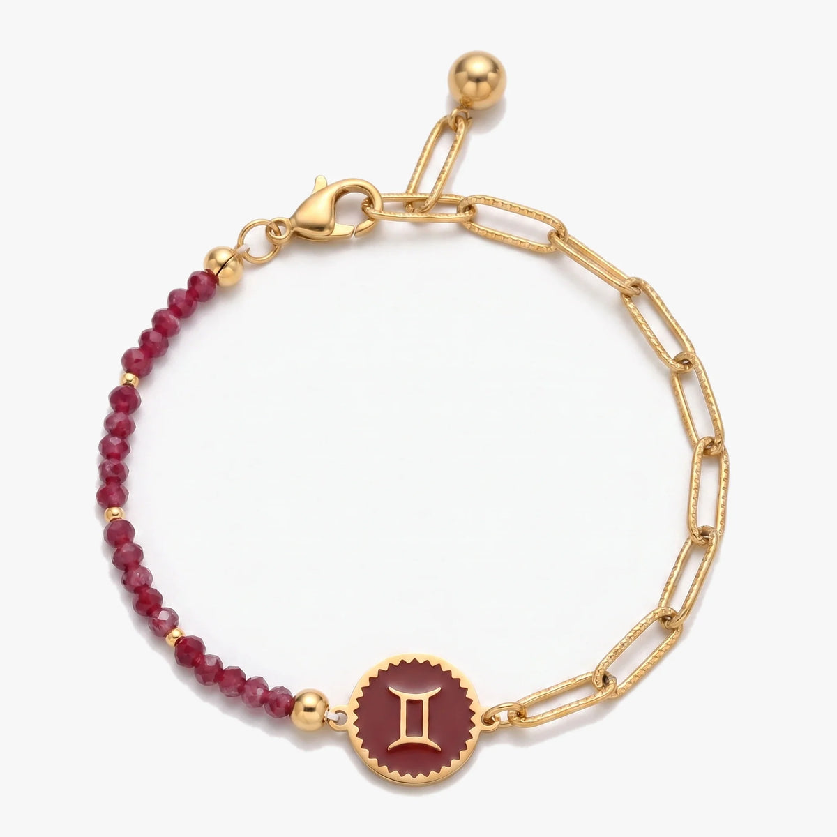 Pulsera del signo Géminis con piedras naturales de Peridoto