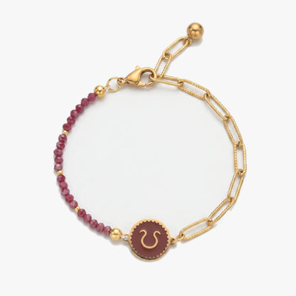 Pulsera del signo Leo con piedras naturales de Amatista