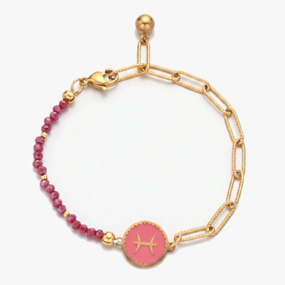 Pulsera del signo Piscis con piedras naturales de Citrino