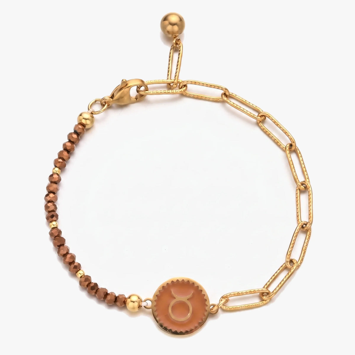 Pulsera del signo Tauro con piedras naturales de Turquesa