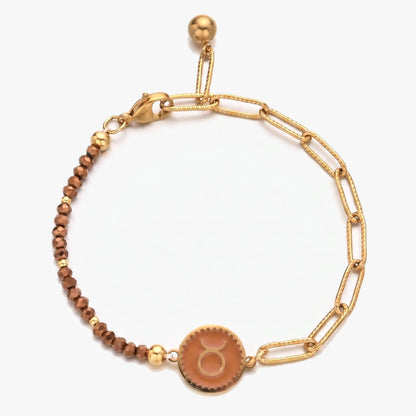 Pulsera del signo Tauro con piedras naturales de Turquesa