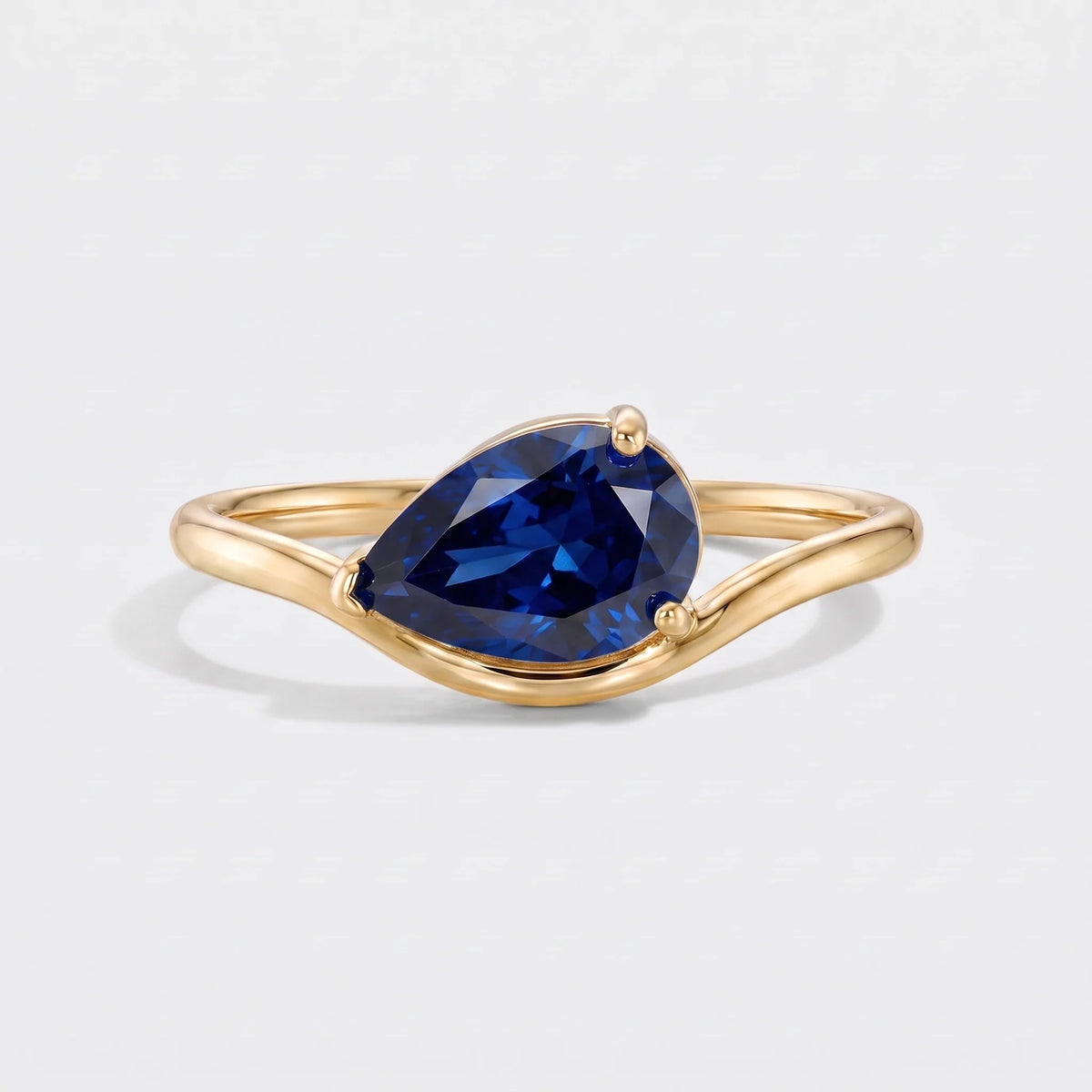 Anillo piedra de nacimiento corte pera Septiembre — Zafiro